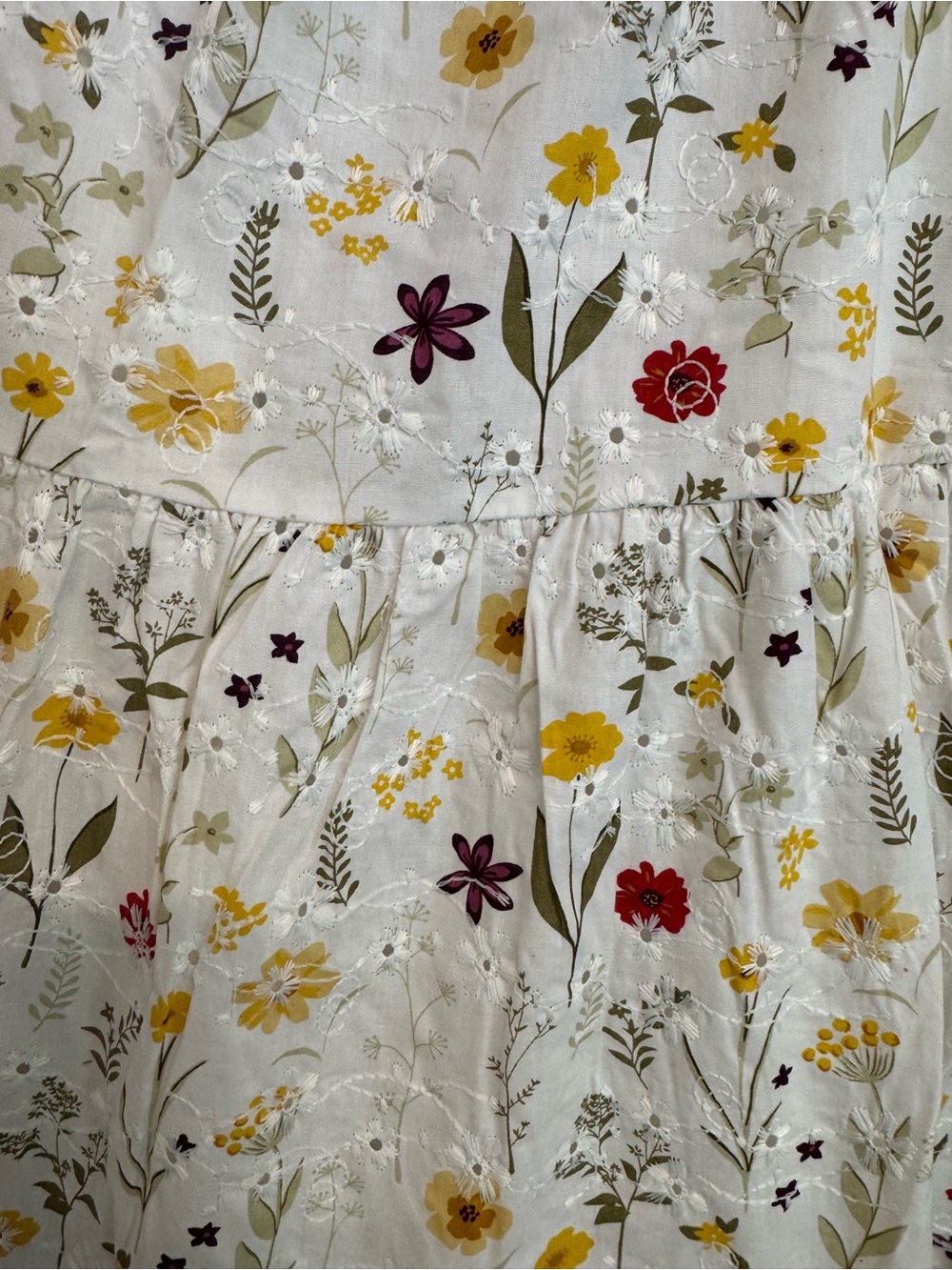 NWT En Saison White Floral Eyelet Dress, XS - Picture 3 of 4